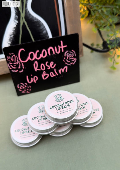 Bálsamo labial de coco y rosa